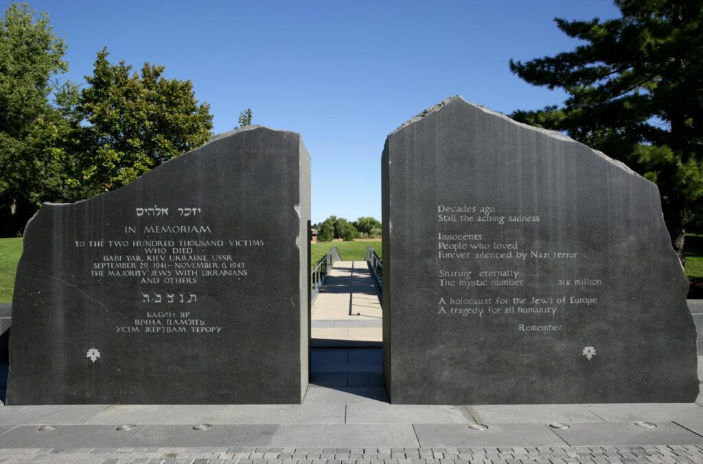 Memorial stones at Babi Yar Park, Denver