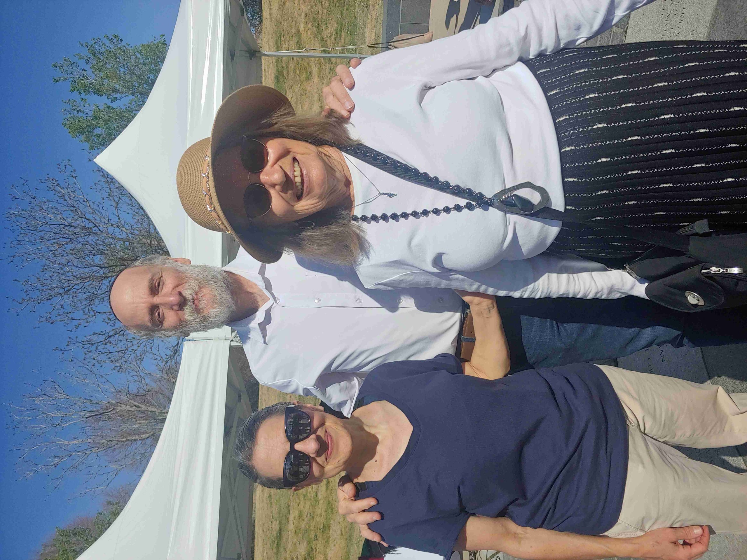 Catherine David (left), Rabbi Joe Charnes (centre), and Hannah Sperber (right) — raised in a Nazi home in Germany and later converted to Judaism