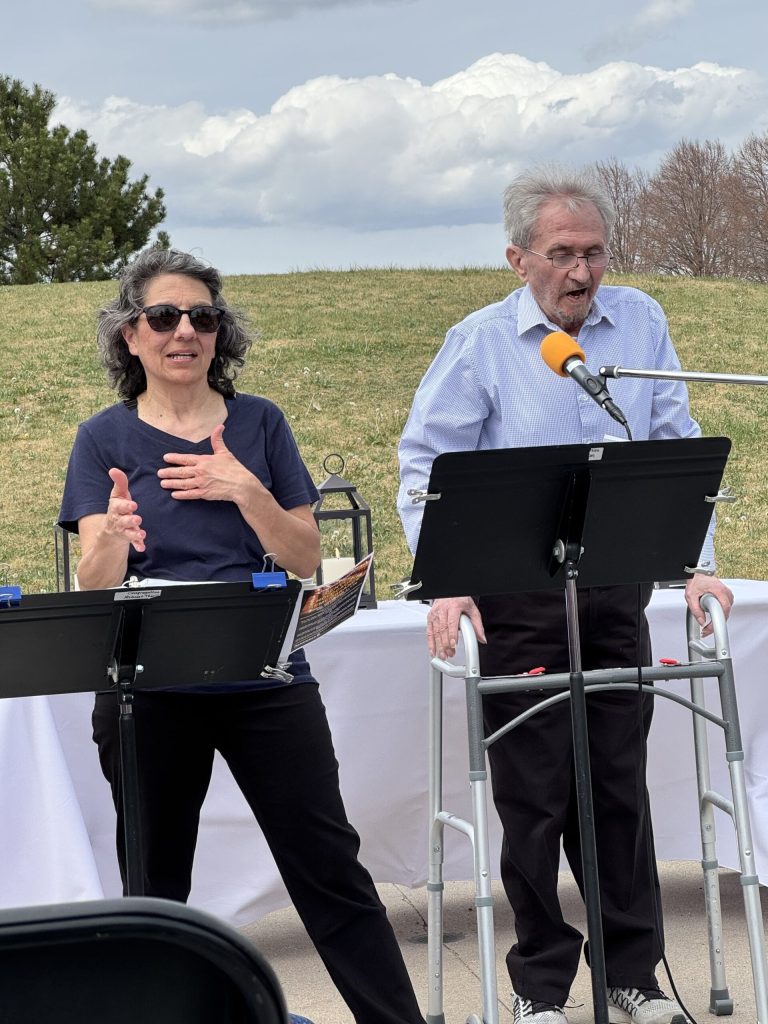 Asher Ben Basat, Holocaust survivor, speaking at Babi Yar Park